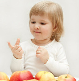 Girl counting on fingers