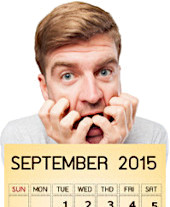 Man panicking about September