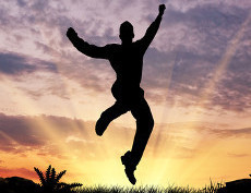 Jumping for joy