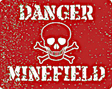 Minefield warning sign