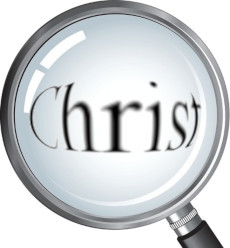 Christ under magnifying glass
