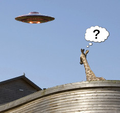 UFO hovering over Noah's ark