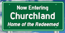 Road sign for Churchland