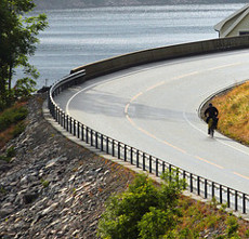 Guardrail on mountain road