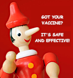 Pinocchio touting vaccine