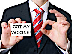 Man showing vaccine card