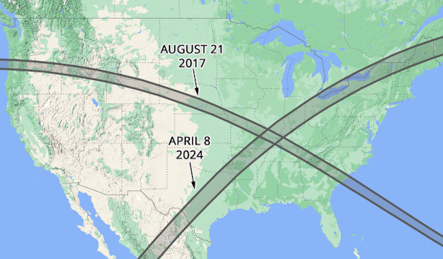The eclipses of 2017 and 2024