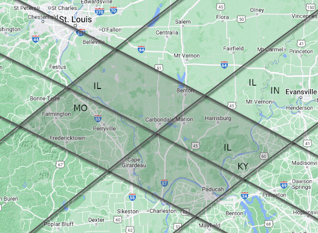 Solar eclipse intersection