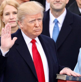 Trump being sworn in