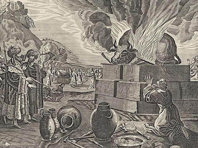 God sends fire on Elijah's sacrifice